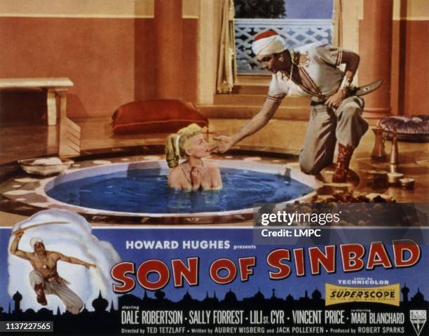 Son Of Sinbad, lobbycard, Lili St. Cyr, Dale Robertson, 1955.