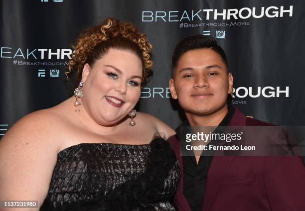 Actress Chrissy Metz and John Smith attend the premiere of 'Breakthrough' at the Marcus Des Peres Cinema on March 20, 2019 in St Louis, Missouri.