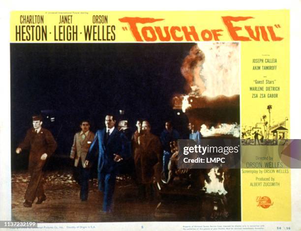 Touch Of Evil, lobbycard, Charlton Heston, Janet Leigh, 1958.