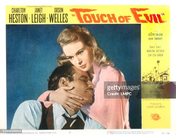 Touch Of Evil, lobbycard, Charlton Heston, Janet Leigh, 1958.