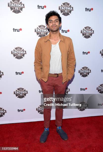 Karan Soni attends the premiere of truTV's "Tacoma FD" at Seventh/Place on March 20, 2019 in Los Angeles, California.