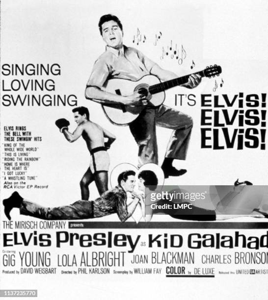 Kid Galahad, poster, Elvis Presley, Joan Blackman, 1962.