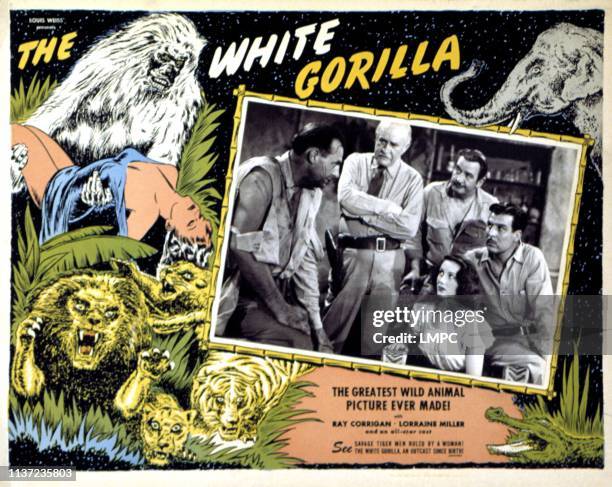 The White Gorilla, lobbycard, Ray Corrigan, Francis Ford, Lorraine Miller, George J. Lewis, 1945.