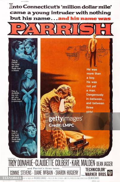 Parrish, poster, US poster art, left, from top: Sharon Hugueny, Troy Donahue, Diane McBain, Connie Stevens, 1961.