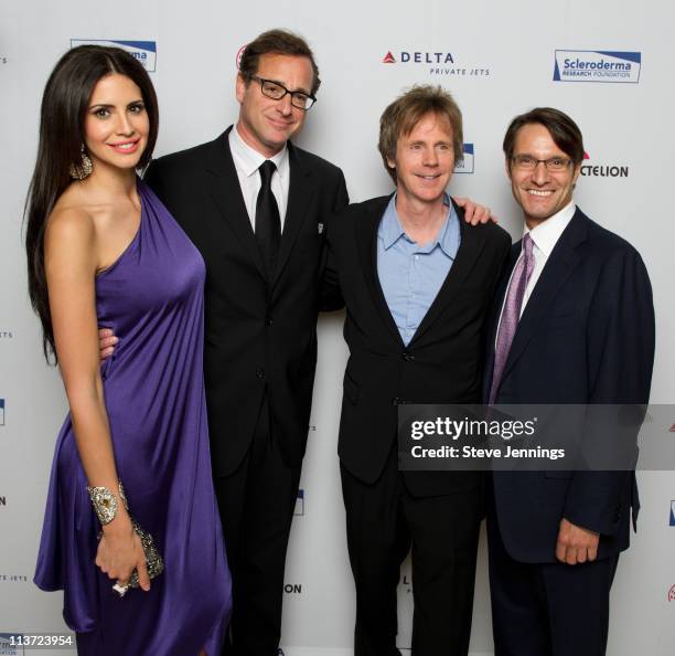 Hope Dworaczyk, Bob Saget, Dana Carvey and Luke Evnin pose at the Cool Comedy - Hot Cuisine: Benefit For The Scleroderma Research Foundation at...