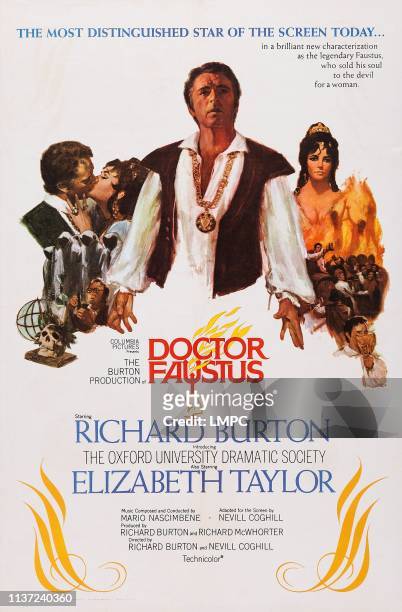 Doctor Faustus, poster, US poster, Richard Burton , Elizabeth Taylor , 1967.