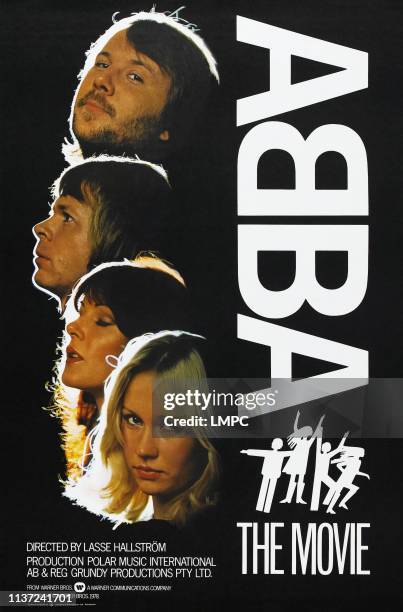 The Movie, poster, US poster, from top to bottom: Benny Andersson, Bjorn Ulvaeus, Anni-Frid Lyngstad, Agnetha Faltskog, 1977.
