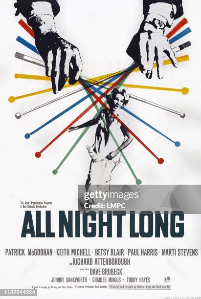 All Night Long, poster, British poster art, Marti Stevens, 1962.