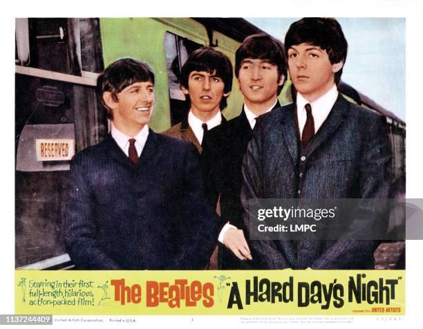 Hard Days Night, poster,Ringo Starr, George Harrison, John lennon, Paul McCartney 1964.