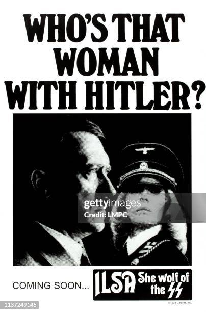 She Wolf Of The Ss, poster, l-r: Adolf Hitler, Dyanne Thorne on Canadian poster art, 1974.