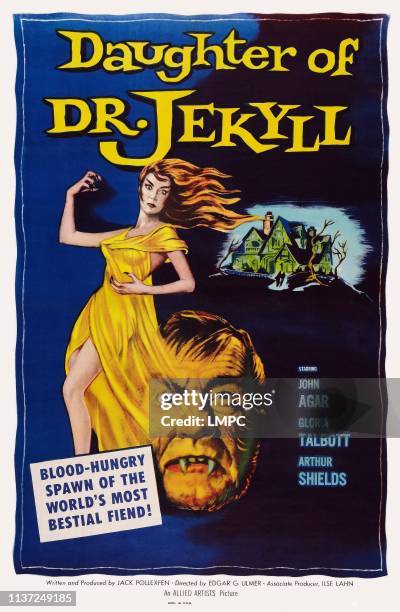 Daughter Of Dr. Jekyll, poster, US poster art, Gloria Talbott, Arthur Shields, 1957.