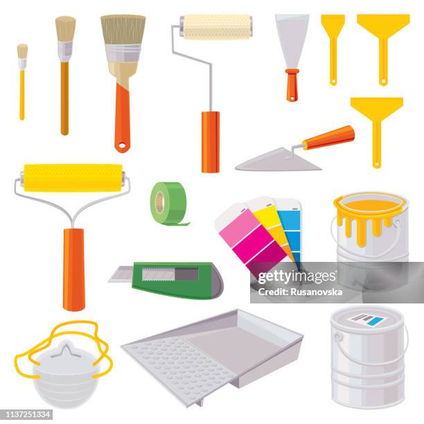 house painting icons - home improvement stock illustrations