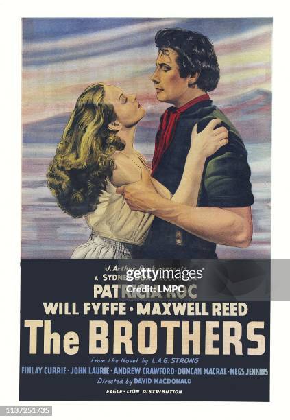 The Brothers, poster, British poster art, l-r: Patricia Roc, Maxwell Reed, 1947.