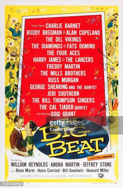 The Big Beat, poster, US poster art, bottom from left: William Reynolds, Andra Martin, 1958.