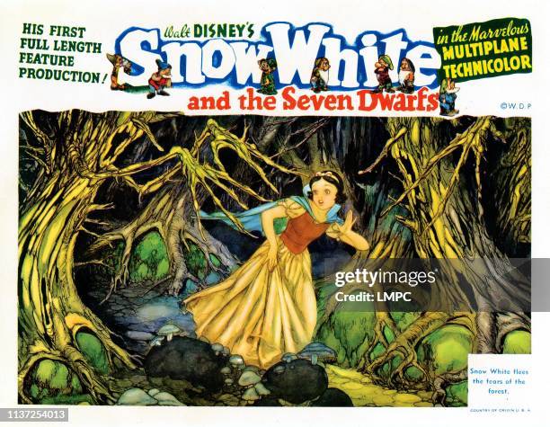 Snow White And The Seven Dwarfs, lobbycard, Snow White, 1937.
