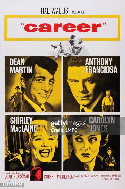 Career, poster, US poster art, clockwise from top left: Dean Martin, Anthony Franciosa, Carolyn Jones, Shirley MacLaine; bottom inset: Joan Blackman,...