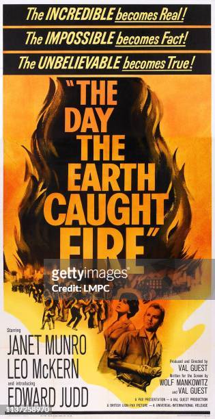 The Day The Earth Caught Fire, poster, poster art, Janet Munro, Edward Judd, 1961.