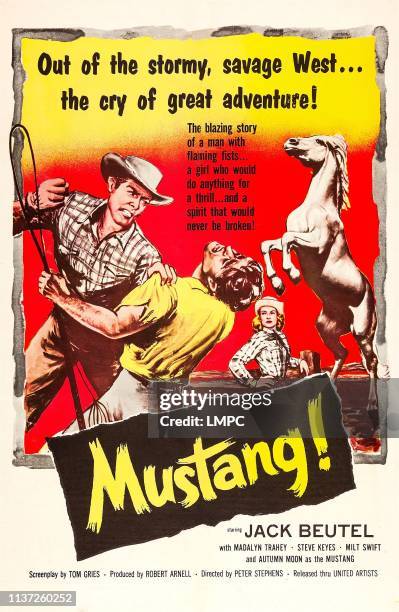 Mustang, poster, US poster art, from left Jack Buetel, 1959.