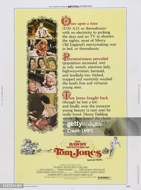 The Bawdy Adventures Of Tom Jones, poster, US poster, gunpoint from left: Nicky Henson, Joan Collins, 1976.