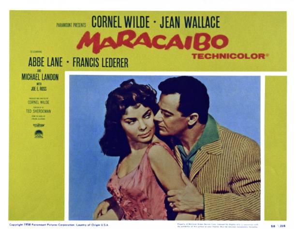 Maracaibo, US lobbycard, from left: Abbe Lane, Cornel Wilde, 1958.