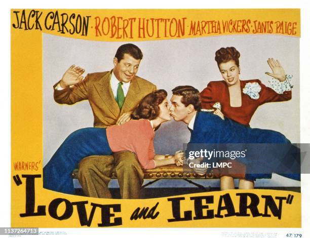 Love And Learn, US lobbycard, from left: Jack Carson, Martha Vickers, Robert Hutton, Janis Paige, 1947.