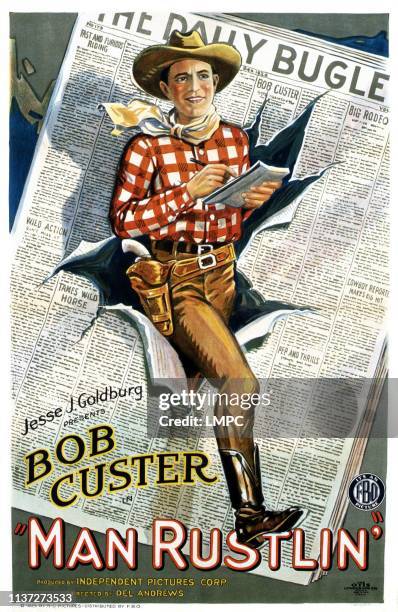 Keep Rustlin Man Rustlin', poster, US poster, Bob Custer, 1926. News Photo - Getty ...