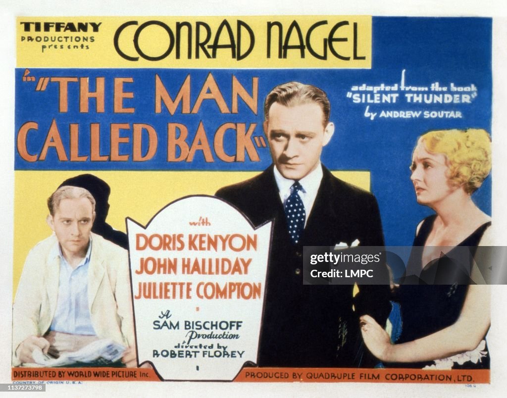 The Man Called Back, lobbycard, from left: Conrad Nagel, Doris... News ...