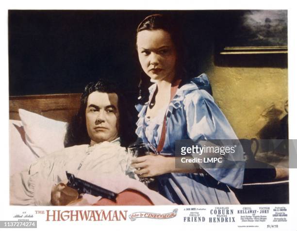 The Highwayman, US lobbycard, from left: Philip Friend, Wanda Hendrix, 1951.