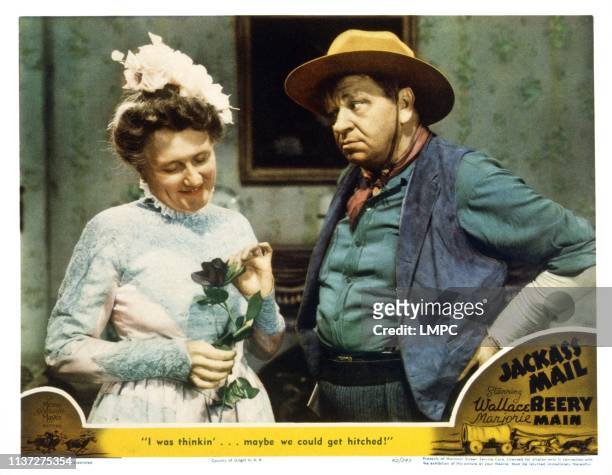 Jackass Mail, US lobbycard, from left: Marjorie Main, Wallace Beery, 1942.