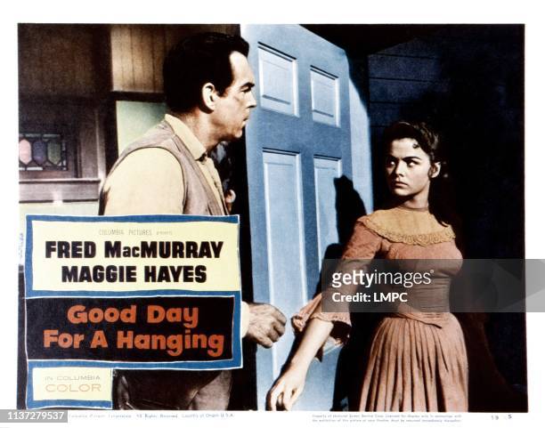 Good Day For A Hanging, lobbycard, from left, Fred MacMurray, Joan Blackman, 1959.