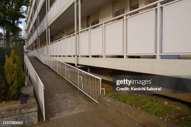 barrier-free public housing - wheelchair ramp stock pictures, royalty-free photos & images
