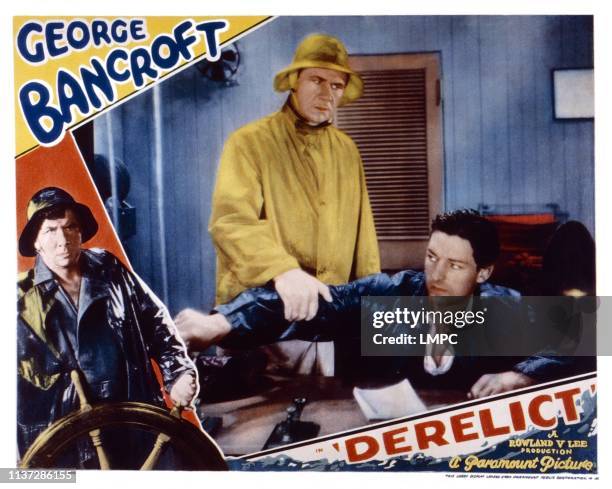 Derelict, lobbycard, from left, George Bancroft, Kenne Duncan, 1930.