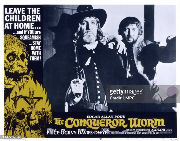 The Conqueror Worm, lobbycard, , from left, Ian Ogilvy, Hilary Dwyer, , 1968.