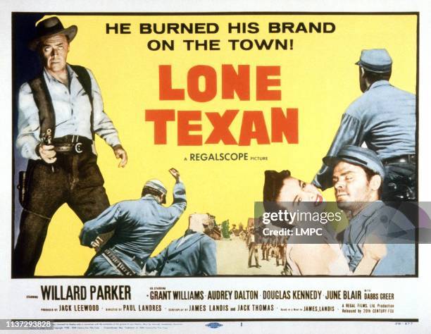 Lone Texan, lobbycard, Willard Parker , Audrey Dalton , Grant Williams , 1959.