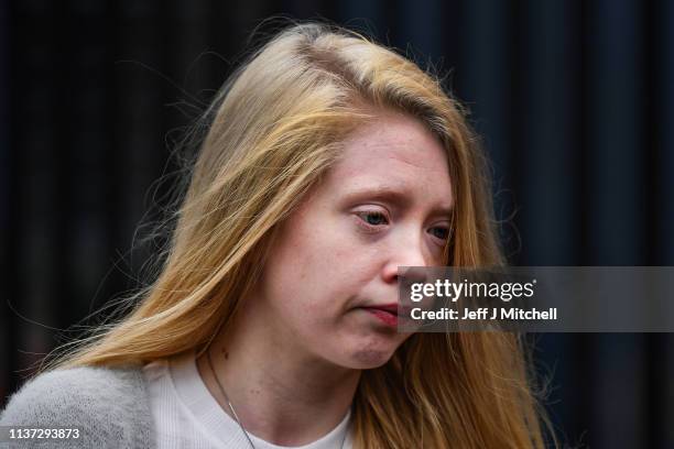 Alesha MacPhail's mother Georgina Lochrane arrives Glasgow High Court on March 21, 2019 in Glasgow,Scotland. Aaron Campbell, the sixteen year old...