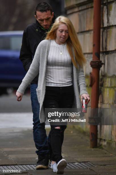Alesha MacPhail's mother Georgina Lochrane arrives Glasgow High Court on March 21, 2019 in Glasgow,Scotland. Aaron Campbell, the sixteen year old...