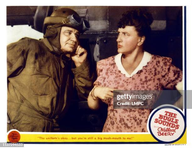 The Bugle Sounds, lobbycard, from left, Wallace Beery, Marjorie Main, 1942.