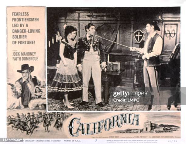 California, lobbycard, Faith Domergue, Michael Pate, Jock Mahoney, 1963.