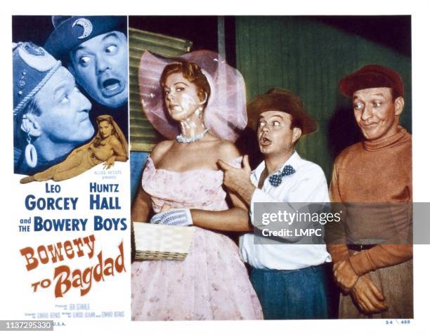 Bowery To Bagdad, lobbycard, from left, Leo Gorcey, Huntz Hall, 1955.