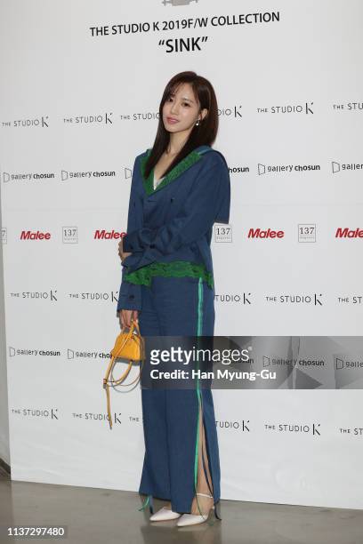 Former member of South Korean girl group T-ara, Eunjung attends the "The Studio K" 2019 FW Collection Photocall on March 21, 2019 in Seoul, South...