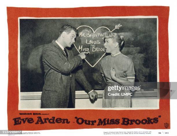 Our Miss Brooks, US lobbycard, from left: Robert Rockwell, Eve Arden, 1956.