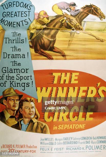 The Winner's Circle Us Poster, poster, from left: Morgan Farley, Jean Willes, 1948.