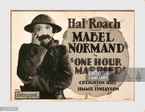 One Hour Married, US lobbycard, Mabel Normand, 1927.