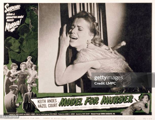 Model For Murder, lobbycard, Hazel Court , Keith Andes , 1959.