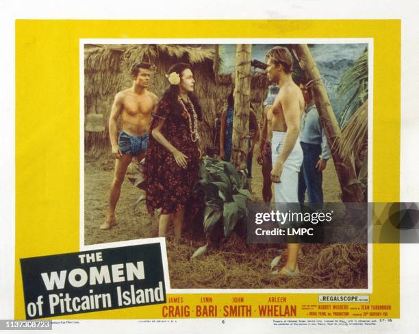 The Women Of Pitcairn Island, US lobbycard, Lynn Bari , John Smith , 1956.