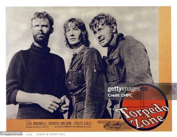 Torpedo Zone, , US lobbycard, Lois Maxwell , 1955.