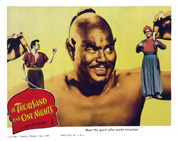 Thousand And One Nights, US lobbycard, from left: Cornel Wilde, Rex Ingram, Phil Silvers, 1945.