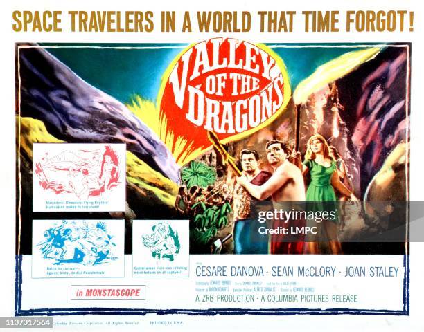 Valley Of The Dragons, poster, US poster, from left: Sean McClory, Cesare Danova, Joan Staley, 1961.