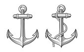 2 retro anchors with a rope