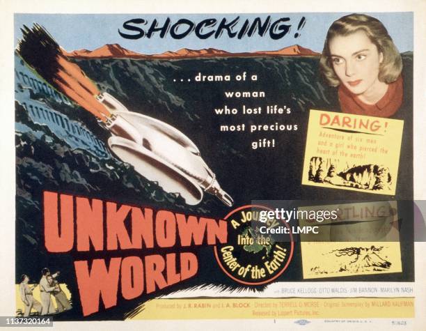 Unknown World, poster, US poster, Marilyn Nash, 1951.